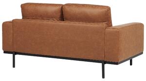 Kétszemélyes barna kárpitozott kanapé SOVIK