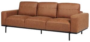 Háromszemélyes barna kárpitozott kanapé SOVIK