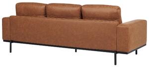 Háromszemélyes barna kárpitozott kanapé SOVIK