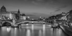 Kép káprázatos látkép Párizsban fekete fehérben