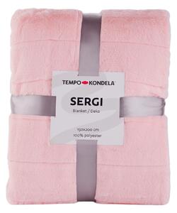 TEMPO-KONDELA SERGI, plüss csíkos takaró, világos rózsaszín, 150x200 cm