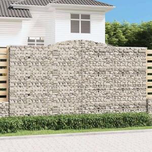 VidaXL 6 db íves horganyzott vas gabion kosár 400x30x220/240 cm