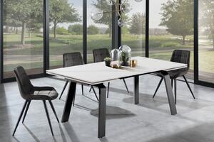 DEEN MARBLE design bővíthető étkezőasztal - kerámia- 160-240cm - fehér márvány