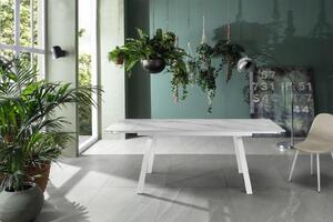 DYLAN MARBLE design bővíthető étkezőasztal - kerámia- 140-200cm - fehér márvány