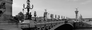 Kép III. Sándor-híd Párizsban fekete fehérben