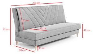 ERICA kárpitozott kanapé, 200x96x95, royal 28