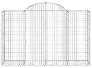 VidaXL 20 db íves horganyzott vas gabion kosár 200x50x120/140 cm