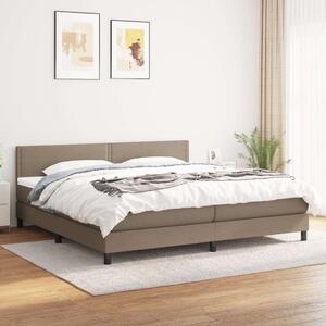 VidaXL tópszínű szövet rugós ágy matraccal 200 x 200 cm