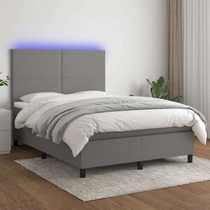 VidaXL LED-es Ágy - Szövet - 140x190 cm