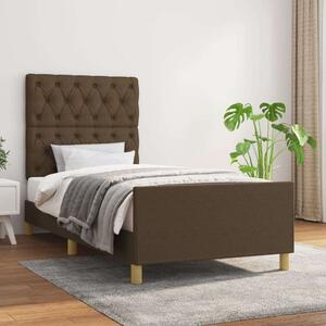 VidaXL sötétbarna szövet ágykeret fejtámlával 80 x 200 cm