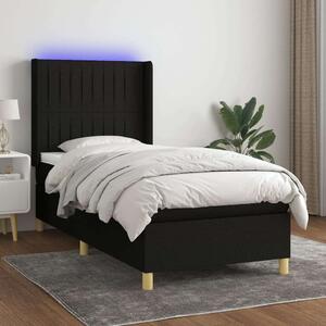VidaXL LED-es Ágy - Fekete Szövet - 100x200 cm
