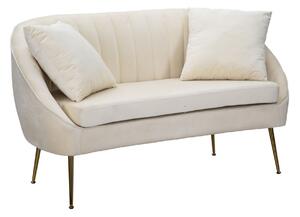 VENICE fehér és arany bársony kanapé