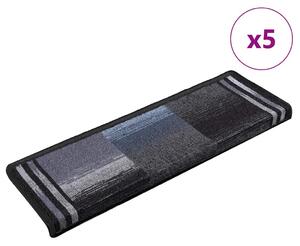5 db fekete és szürke öntapadó lépcsőszőnyeg 65x21x4 cm