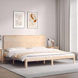VidaXL Tömör Fenyőfa Ágykeret - Fejtámlával - 200x200 cm