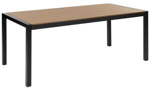 Kerti asztal 180 x 90 cm Szintetikus anyag Világos fa-fekete VERNIO