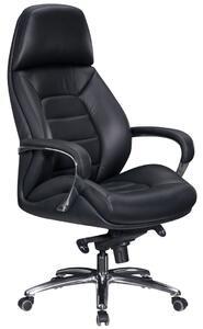 BUSINESS bőr íróasztali szék - fekete