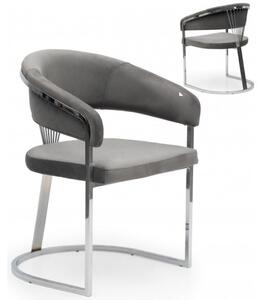 NIVALON luxus bársony szék - sötétszürke