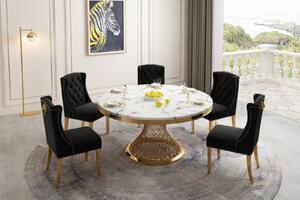 MARCELLO luxus kerek étkezőasztal - 130cm - arany
