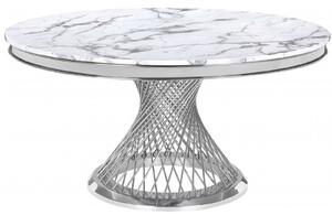 MARCELLO luxus kerek étkezőasztal - 130cm - ezüst