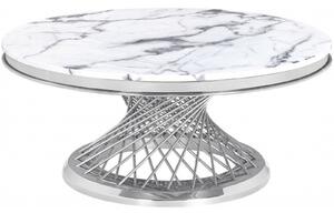 MARCELLO luxus kerek dohányzóasztal - 100cm - ezüst