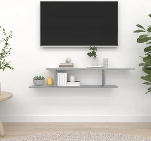 Szürke sonoma színű szerelt fa fali TV-polc 125 x 18 x 23 cm
