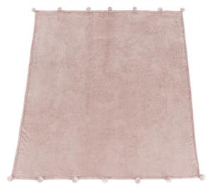 TEMPO-KONDELA LUANG, plüss takaró bojtokkal, púder rózsaszín, 150x200 cm