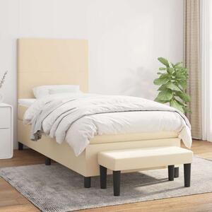 VidaXL Krémszínű Ágy 90x190 cm Matraccal