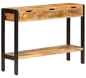 3 fiókos tömör mangófa tálalóasztal 110 x 35 x 75 cm