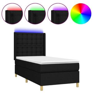 VidaXL LED-es Ágy - Fekete Szövet - 100x200 cm