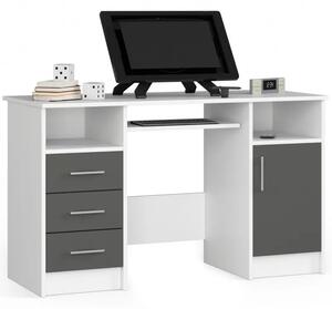 Íróasztal - Akord Furniture - 124 cm - fehér / szürke