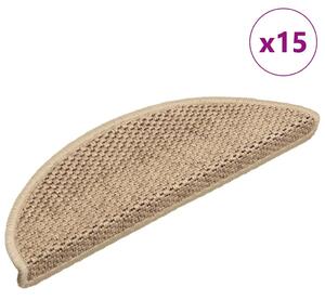 15 db szizál hatású homokszínű öntapadó lépcsőszőnyeg 56x17x3cm