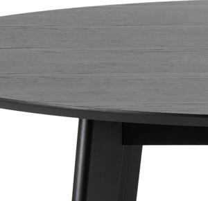 Asztal, Furnér és Gumifa, Roxby Sötét Szürke / Fekete, Ø140xM76 cm