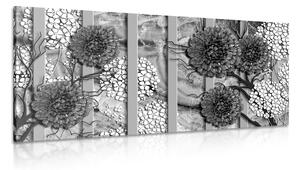 Kép absztrakt virágok márvány háttéren