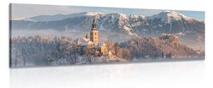 Kép templom a Bled tónál Szlovéniában