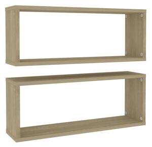 2 db sonoma tölgy szerelt fa négyszögű fali polc 60x15x23 cm