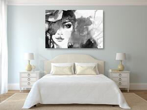 Kép nő portrét fekete fehérben