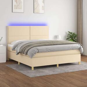 VidaXL Krémszínű Ágy LED-del - 180x200 cm