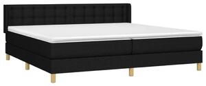 VidaXL fekete szövet rugós ágy matraccal 200 x 200 cm