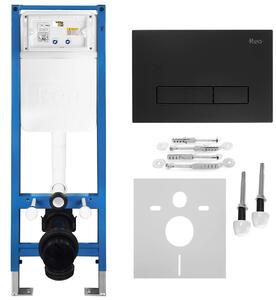 Beépíthető WC Tartókeret Szett Slim 024N HD Black Nyomólappal