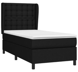 VidaXL Fekete Szövet Ágy Matraccal - 100x200 cm
