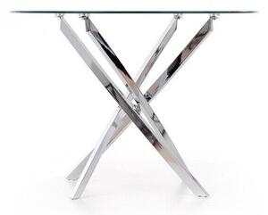 Asztal Houston 1130 Ezüst, 73cm, Edzett üveg, Fém
