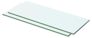 2 db átlátszó üveg paneles polc 50 x 15 cm
