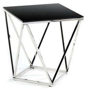 HowHomely Kávésasztal DIAMANTA 50x50 cm króm/fekete DD0158
