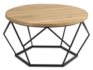 HowHomely Kávésasztal OAKLOFT 40x70 cm fekete/tölgy DD0058