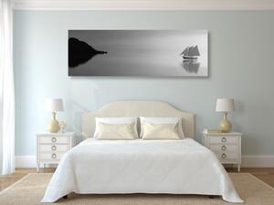 Kép vitorlás hajó fekete fehérben