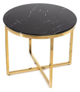 HowHomely Kávésasztal VERTIGO 50x60 cm arany/fekete DD0061