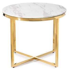 HowHomely Kávésasztal VERTIGO 50x60 cm arany/fehér DD0062