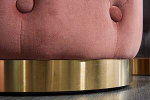 MODERN BAROCK rózsaszín és arany puff 38cm