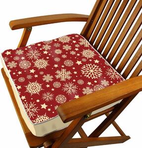 Dekoratív Ülőpárna, Snowflake Piros / Krém, H43xSz43 cm