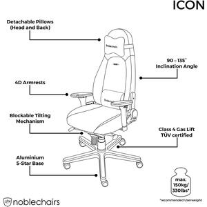 Noblechairs Icon Black Edition hybrid műbőr gamer szék